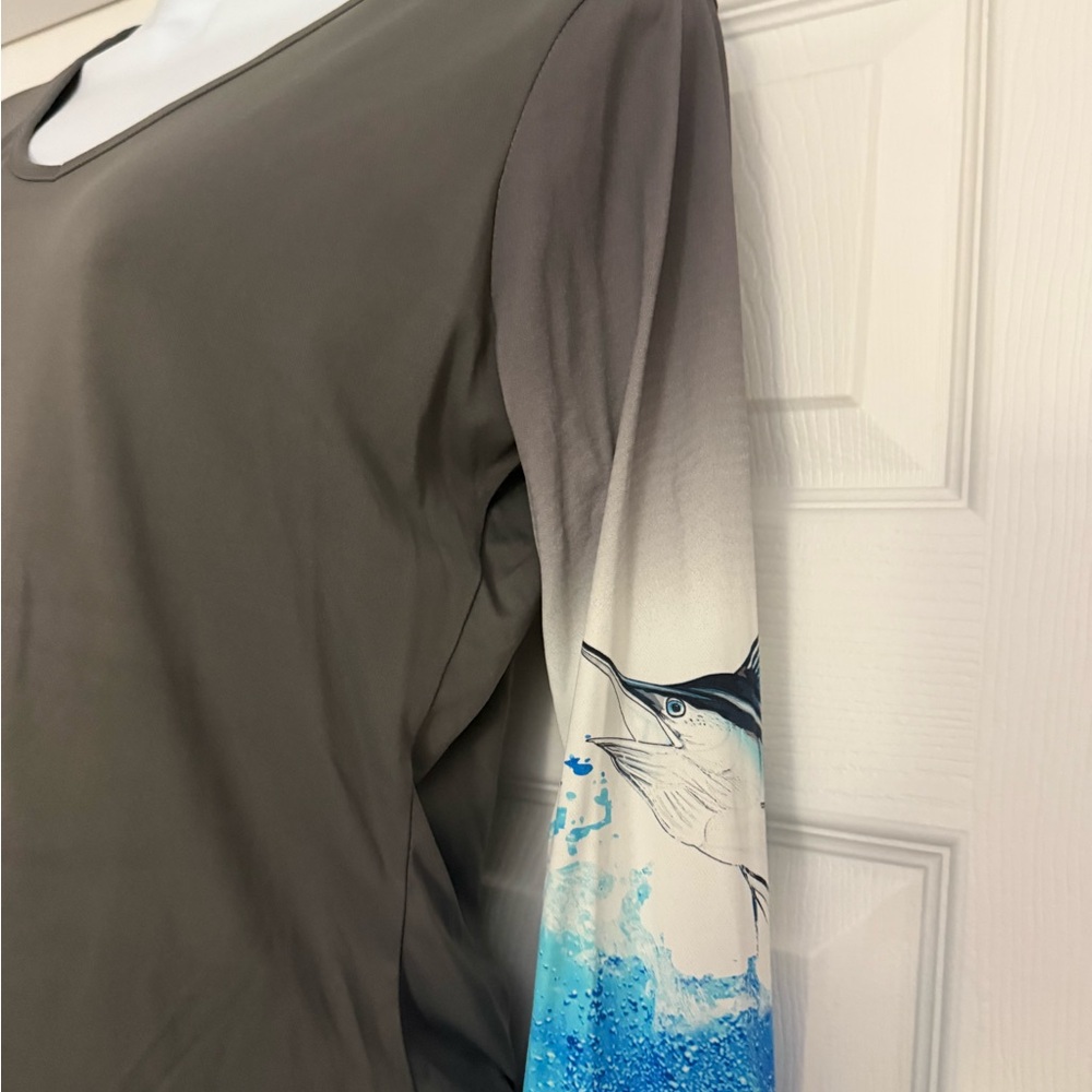 Wave of Life Gray and Blue Long Sleeve Activewear Set - Picture 5 of 5